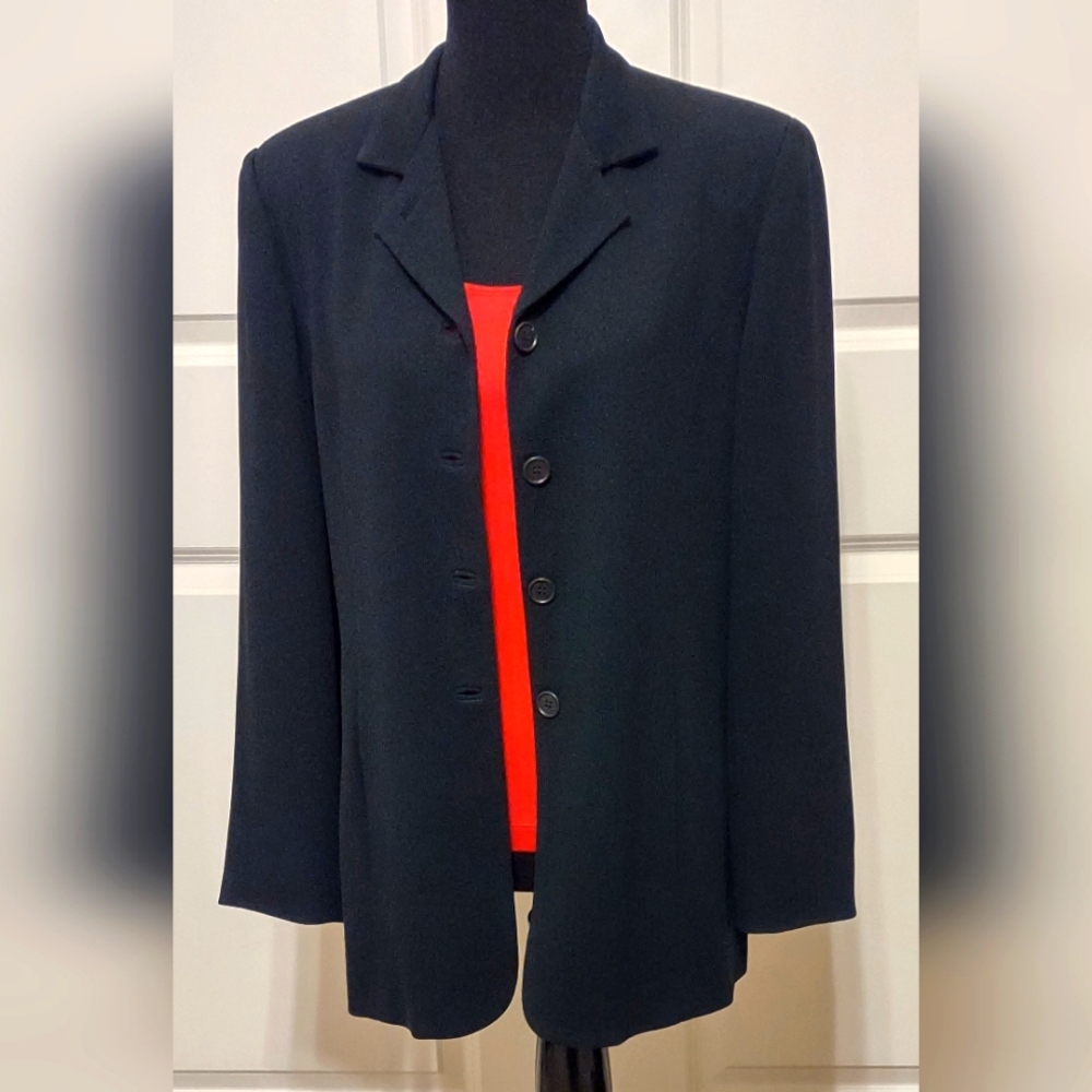 Alex Garfield/Garfield & Marks Black Longer Length Blazer EUC